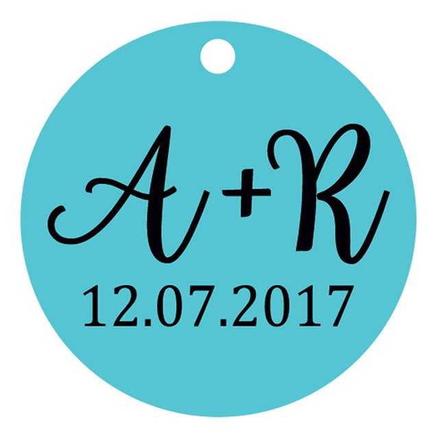 100 PCS Round Custom Made Hang Tags Personalized Initial Wedding Favor Gift Paper Tags