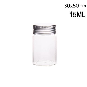 5pcs/Lot Mini Glass Bottles Vials Aluminum Tiny Clear Glass Pill Party Clear MNP2910 Decoration Bottles Handmade lids