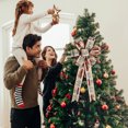 thumbnail image 1 of Riforla Christmas Bow Berry Snowflake Printed Ribbon Christmas Tree Decoration Handmade Like Bow Hangs E 32x27 cm, 1 of 8