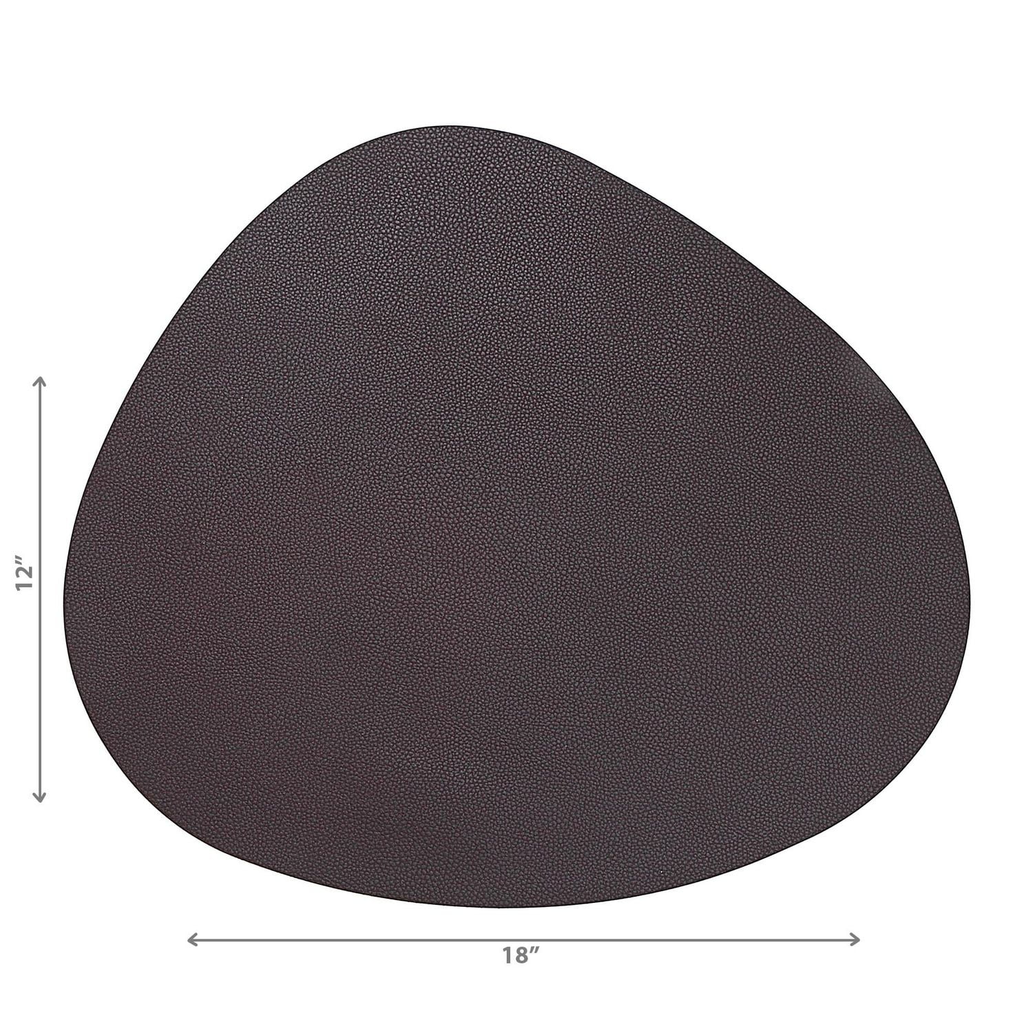 IH Casa Decor Reversible Pleather Pebble Placemat Chocolate - Ensemble De 12