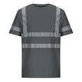 thumbnail image 2 of UVEASISHA Mens Quick Dry T-Shirts Short Sleeve High Visibility Safety T Shirts Hi Vis Reflective Construction Work Shirts with Reflective Strips and Front Pocket On Sale, 2 of 5