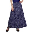 thumbnail image 1 of Moomaya Jupe Longue Imprimée pour Femmes Style Portefeuille Grande Taille Jupe Maxi à 3 Niveaux, 1 of 6