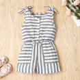 thumbnail image 4 of Combinaison Bébé Fille Sans Manches, Casual à Rayures Bowknot Ensemble Short Body, 4 of 5