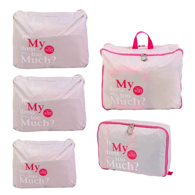 GROWTH TANK 5 Set Travel Storage Bags Multi-functional Clothing Sorting Packages,Travel Packing Pouches, Luggage Organizer Pouch - Grey