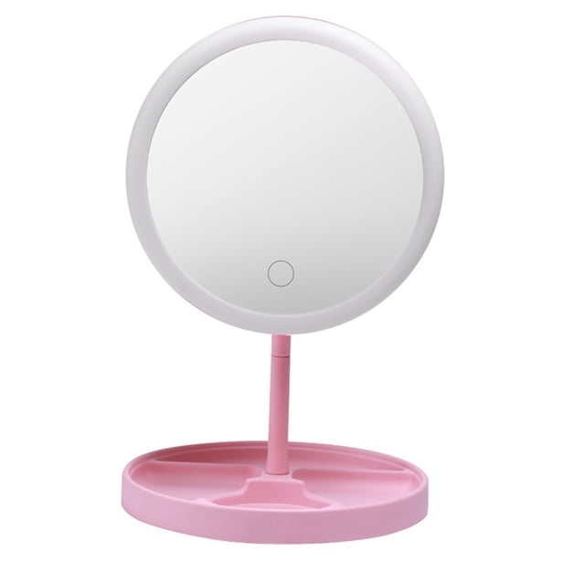 Ceinture Pliée de Miroir de Maquillage de Bureau pour Cheveux à Trois Couleurs de Lumière DEL Variables avec Chargement USB, Lampe de Table, Utilisation Grand