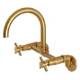 thumbnail image 1 of Kingston Brass Concord 8-Inch Adjustable Center Wall Mount Kitchen Faucet  Brushed Brass, 1 of 3