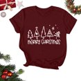 thumbnail image 1 of Amzcrzy Hauts d'Été pour Femmes Hauts de Noël Imprimés Col Rond Manches Courtes T-Shirt Haut Manches Courtes Col Rond T-Shirts pour Femmes Hauts Manches Courtes pour Femme, 1 of 4