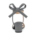 thumbnail image 3 of BLISSFUL STEP Women's Open Toe Ankle Tie Back Block Heels Sandals Grey (Size 9.5), 3 of 7