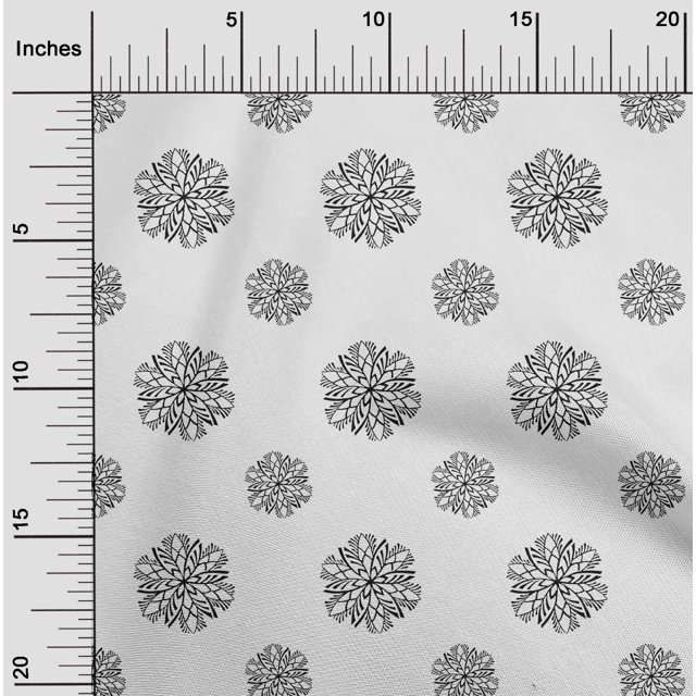 oneOone Georgette Viscose Fabric Floral Block Print Fabric By The Yard 42 Inch Wide