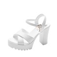 thumbnail image 3 of Sandales Femmes Talons pour Femmes Hautes Femmes Bouche de Poisson Plateforme Talons Hauts Sandales Compensées Boucle Sandales à Talon Compensé, 3 of 7