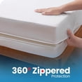 thumbnail image 3 of Canadian Linen Soft Terry Cotton Mattress Protector King XL 78"x80"x14"Fitted 100% Waterproof Zipper Encasement 17" Deep Pocket Mattress Bedding Cover, 3 of 9