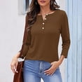 thumbnail image 1 of RXIRUCGD Hauts à Boutons Décontractés Unis pour Femmes, Marron, Taille : m, 1 of 5