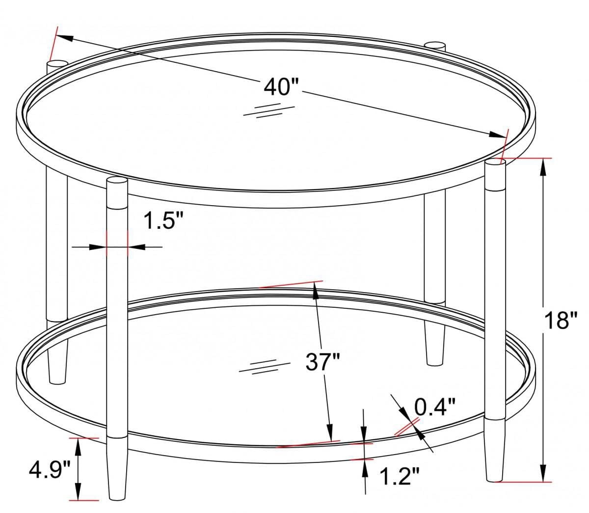 Emma Coffee Table, Acrylic/Silver