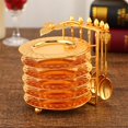 thumbnail image 2 of GROWTH TANK Zinc Alloy Dinnerware Set Plate Spoon Golden with Storage Rack Organizer Dish, 2 of 8