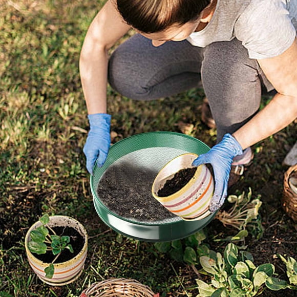 SSZMDLB Garden Sieve, Horticultural Sample Sieve, Removable Stainless Steel Garden Mesh Screen, Soil Sifter for Gardening, Compost Sieve, Rock Weed Filter, Bonsai Soil Mixing Tool, Garden Tool