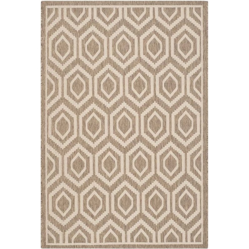 Safavieh Tapis de Cour Intérieur Extérieur Marron - 9 Pieds x 12 Pieds