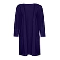 thumbnail image 4 of AherBiu Womens Cardigan Tops Long Sleeve Open Front Mid-Long Outwear with Pockets Spring Clothes, 4 of 6