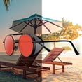 thumbnail image 3 of Retro Round Steampunk Sunglasses Side Vintage for Unisex Red Lens, 3 of 8