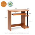 thumbnail image 3 of Pemberly Row Engineered Wood Computer Desk in Light Cherry/Black, 3 of 4