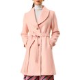 thumbnail image 1 of INSPIRE CHIC Manteau Trench Long pour Femme, Mignon, à Col Rabattu, à Simple Boutonnage, avec Ceinture, 1 of 7
