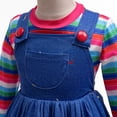 thumbnail image 3 of Déguisement d'Halloween Tueuse Effrayante pour Enfants Robe Chemise à Rayures Arc-en-Ciel pour Filles, 3 of 6