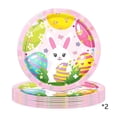 thumbnail image 1 of SLYNSHome Lot de 16 Assiettes en Papier de Pâques Fournitures de Fête Assiettes Jetables en Papier de 7 Pouces Oeuf de Pâques Lapin pour Décorations de Maison de Printemps, 1 of 7