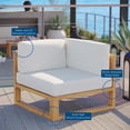 thumbnail image 3 of Modway Upland Chaise d'Angle de Patio en Bois de Teck, Naturel et Blanc, 3 of 5