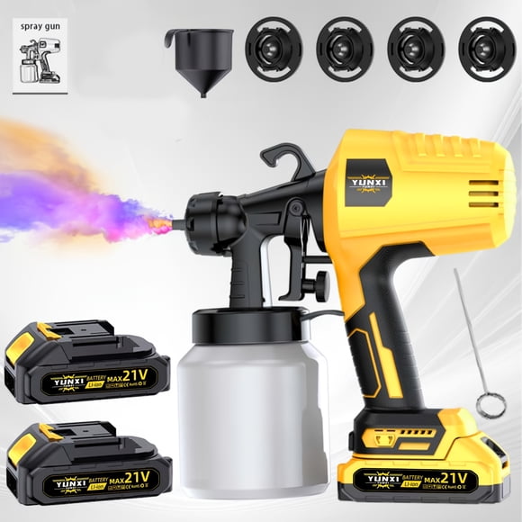 DGB Cordless HVLP Paint Sprayer Handheld Electric Spray Gun for Indoor Home Wall Cabinet Furniture Fence Staining Adjustable Spray Patterns Lightweight Portable Painting Tool
