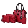 thumbnail image 2 of 4pcs/set Women Handbag PU Leather Shoulder Bag Tote Purse Satchel Gift Red, 2 of 8