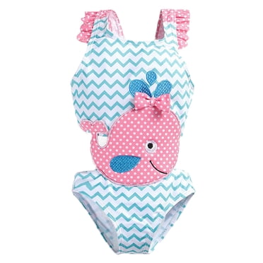 Ketyyh-chn99 Kids Swimsuits Girls Lovely Swimming Princess Kids Swimsuit One-Piece Girls Swimsuits Light Blue,12M
