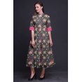 thumbnail image 4 of Bimba Robe-Chemise Mi-Mollet pour Femmes à Manches Roulées à Imprimé Floral Boutonnée - Xxx-Grand, 4 of 5