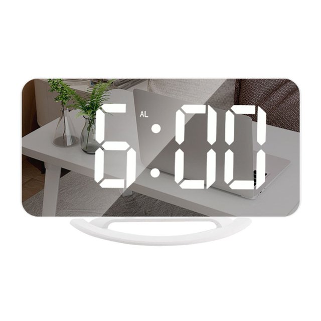 Réveil Numérique Led Miroir Électronique Horloges Double Charge Usb Horloges Modernes