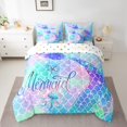 thumbnail image 2 of YST Mermaid Tail Glitter Comforter Set, 7-Piece, Rainbow Mermaid Theme, Twin Size, 2 of 5