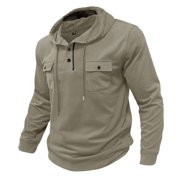 Mens Casual Hoodie Lightweight Pullover Men Men's Clothing Mens Sweat Shirts Fall Outfits for Men Running Sweatshirt Men Men Fall Sweater, Beige, L