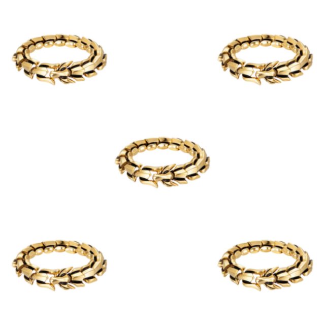 Thinsony Distinctive Gothic Punk Dragon Scale Bangle 48 inches Cool and Contemporary Gold 7.48 Inch 5Set