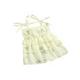 thumbnail image 3 of Xingqing 4 Couleurs d'Été Bébé Filles Mignonne Robe Fleurs Imprimées sur l'Épaule Sans Manches A-Ligne Mini Robe, 3 of 7