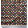 thumbnail image 1 of Soimoi Gray polyester Crepe Fabric Donuts Food Printed Fabric 1 Yard 42 Inch Wide, 1 of 5