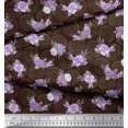 thumbnail image 2 of Soimoi Brown polyester Crepe Fabric Circle & Peony Floral Print Fabric by Yard 52 Inch Wide, 2 of 5
