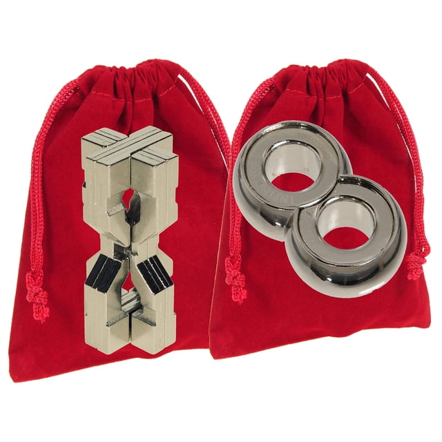 Casse-têtes Hourglass & Infinity Hanayama, Pochettes en Velours Rouge - Articles Groupés