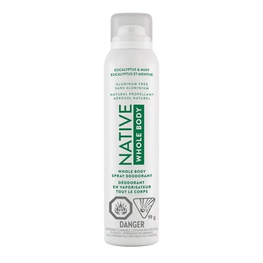 Déodorant en vaporisateur sans aluminium pour hommes Native, déodorant 72 heures en vaporisateur, Eucalyptus et menthe, 99 g