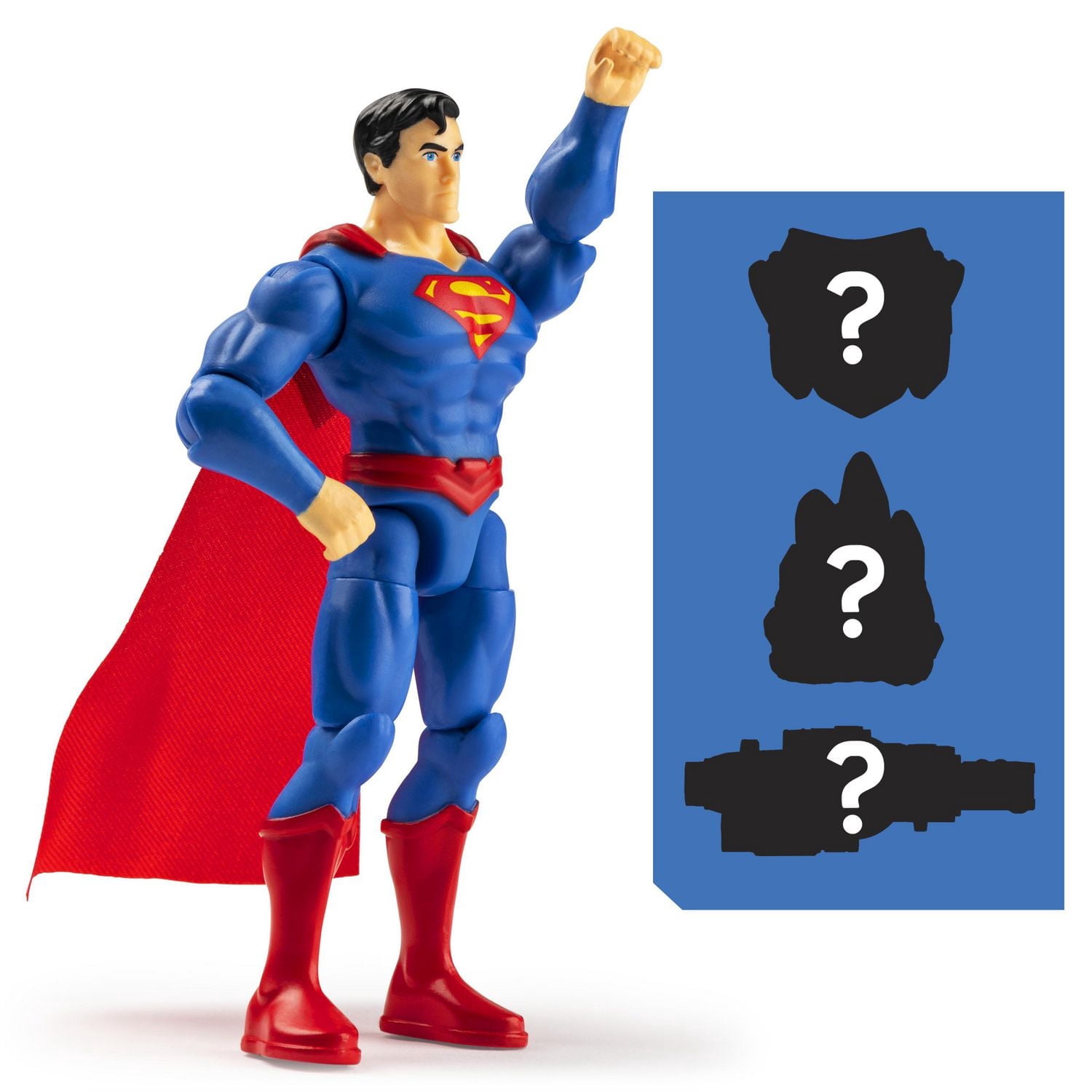 DC Comics, Figurine articulée SUPERMAN de 10 cm avec 3 accessoires mystère