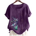 thumbnail image 4 of Birdeem T-Shirt Ample Décontracté d'Été pour Femme à Col Rond, Manches Courtes, Imprimé, 4 of 5