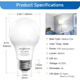 thumbnail image 2 of SHINESTAR A19 LED Light Bulb 60W Equivalent 5000K Daylight White E26 Base 6-Pack, 2 of 8