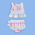 thumbnail image 2 of MIASHUI Two Pieces Girls Bathing Suits Ruffles Flounce Printed Bikini Set Swimwear,Pink,18-24 Months, 2 of 3