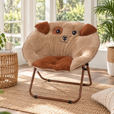 Chaise soucoupe pour enfants personnage chien Mainstays, brun