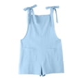 thumbnail image 2 of MIASHUI Rompers for Girls Casual Summer Jumpsuits Adjustable Strap Romper Baggy Overalls,Light Blue,10-11 Years, 2 of 4