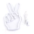 thumbnail image 1 of Neon Sign Light Innovative Victory Gesture Decorative Lamp USB Powered for Bedroom Cabinet Shelf, 1 of 6
