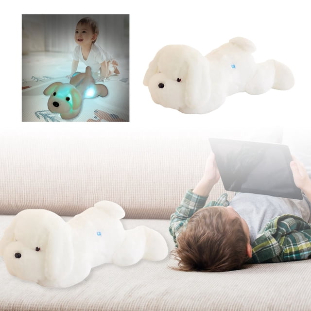 Toy LED Light Up Adorable Pug Dog Stuffed Animal Glow In The Dark Soft Pet Figure for Kids and Collectors