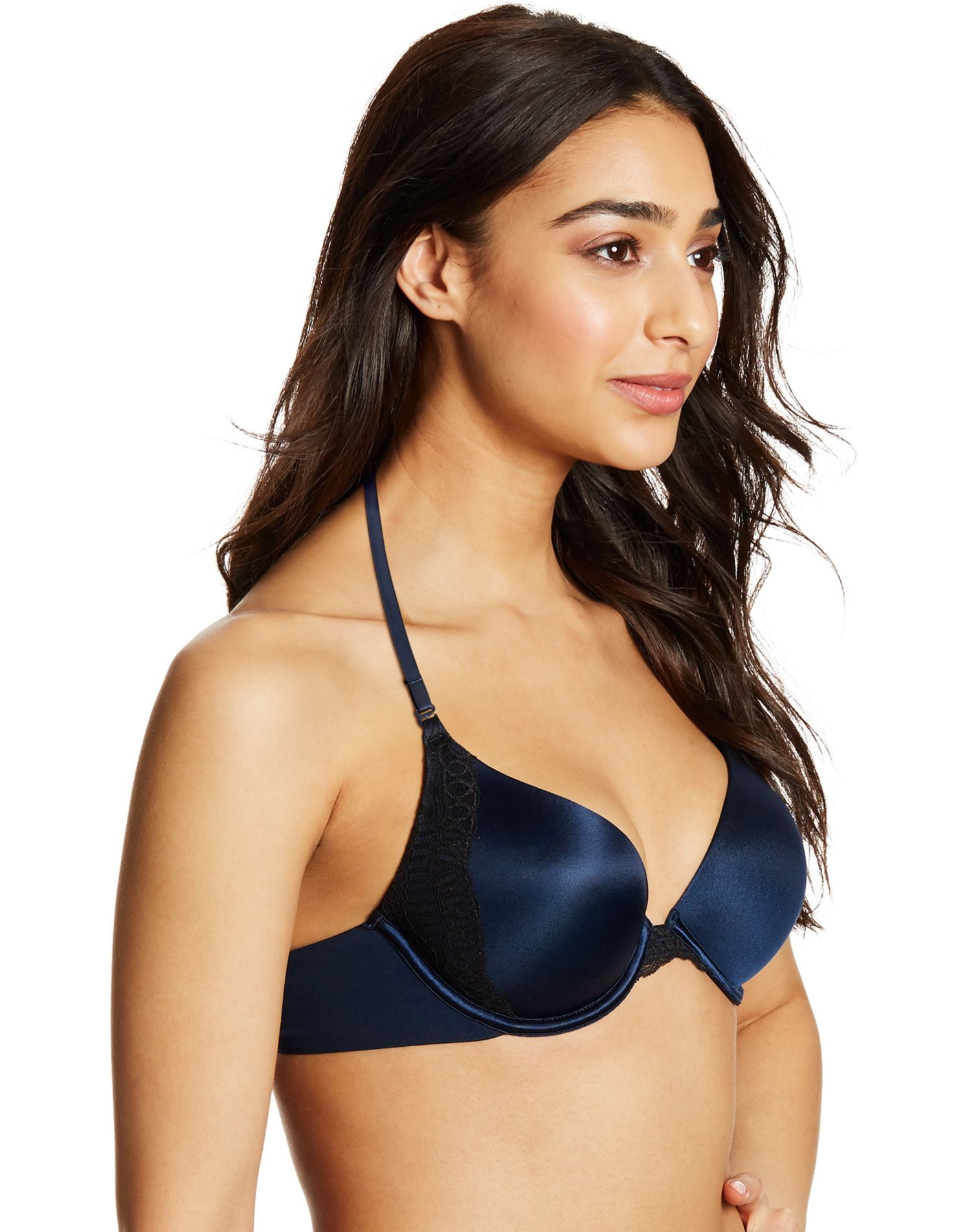 Maidenform Womens Natural Boost Demi Bra, 32C, Navy/Black