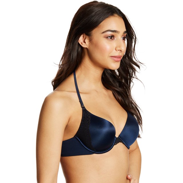 Maidenform Womens Natural Boost Demi Bra, 36B, Navy/Black
